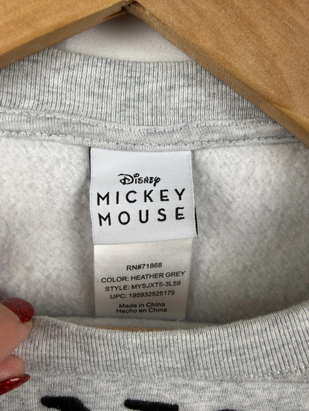Disney Los Angeles Mickey Mouse Crewneck Sweatshirt Women's Size L Gray - Picture 6 of 9